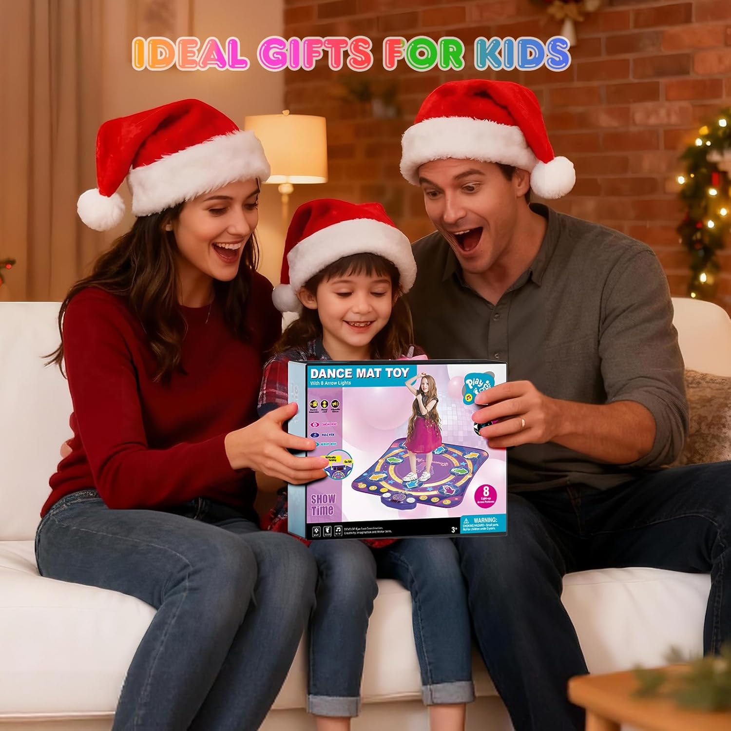 Dance Mat Toys for 3-12 Year Old Girls & Boys, Dance Mats with Light Up 8-Buttons & Wireless Bluetooth, Music Dance Toy with 5 Modes Game, Birthday Xmas Gifts for 3 4 5 6 7 8 9 10  Year Old Girls Boys